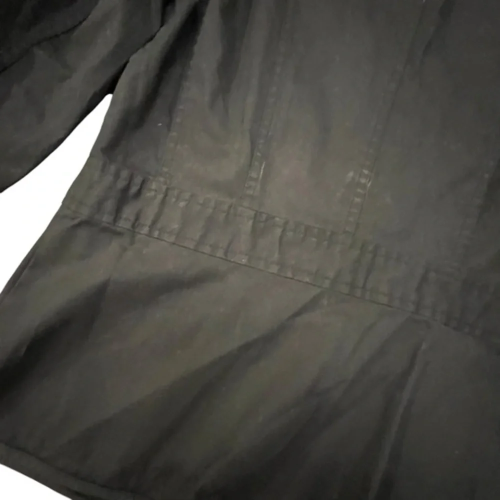 Talbots Military Jacket Women’s Size 6 Stretch Black Twill Long Sleeve Button Up